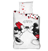 Disney Minnie Mouse Dekbedovertrek Love - Eenpersoons - 140  x 200 cm - Wit