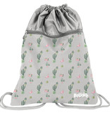 BeUniq Cactus en flamingo gymbag - 47 x 37 cm - Grijs