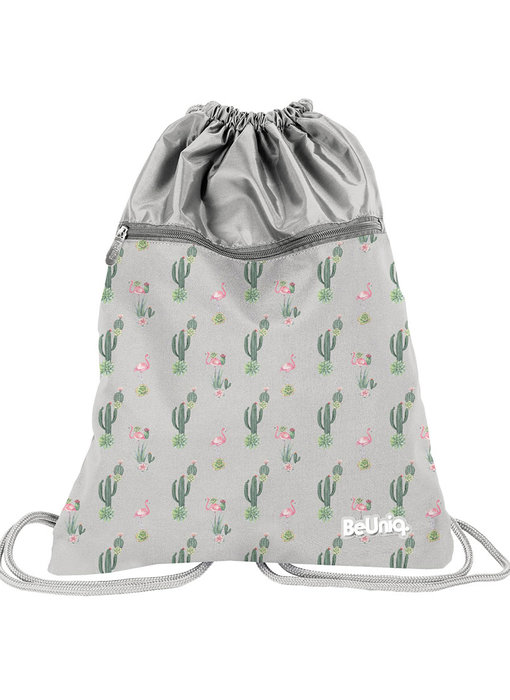 BeUniq Cactus and flamingo gymbag 47x37