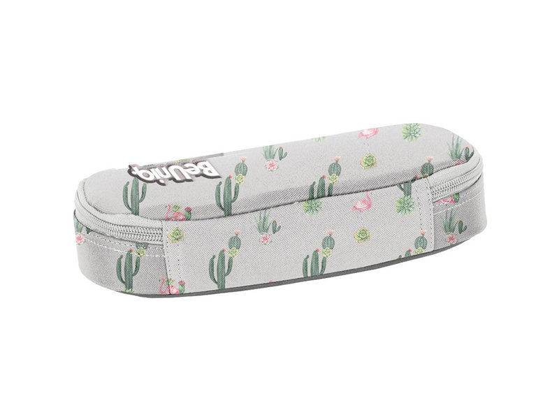 BeUniq Cactus and flamingo pouch - 23 x 10 x 5 cm - Gray