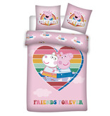 Peppa Pig Housse de couette Heart - Unique - 140 x 200 cm - Multi