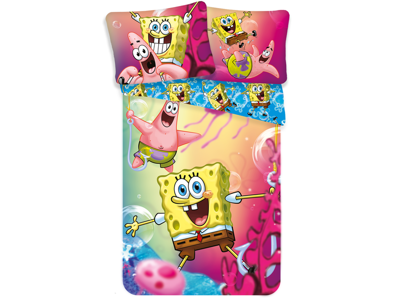 SpongeBob Dekbedovertrek Fun - Eenpersoons - 140  x 200 cm - Multi