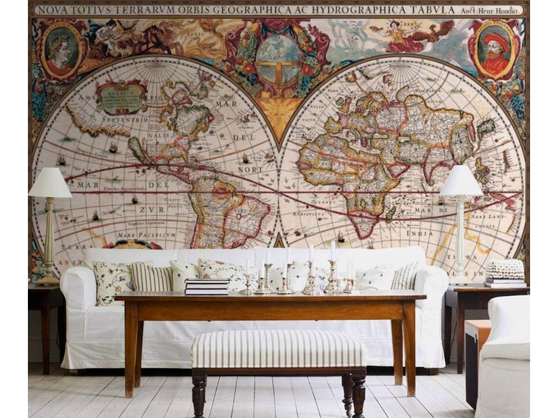 Fotobehang photo wallpaper Antique Map 232 x 315 cm