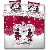 Disney Minnie Mouse Dekbedovertrek Love You - Lits Jumeaux - 240 x 220 cm - Rood