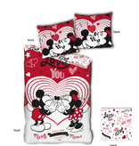 Disney Minnie Mouse Dekbedovertrek Love You - Eenpersoons - 140  x 200 cm - Rood