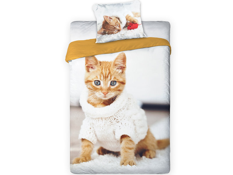 Animal Pictures Duvet cover Kitten - Single - 140 x 200 cm - White