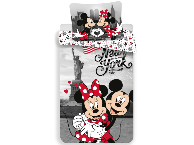 Disney Minnie Mouse Housse de couette New York - Simple - 140 x 200 cm - Multi