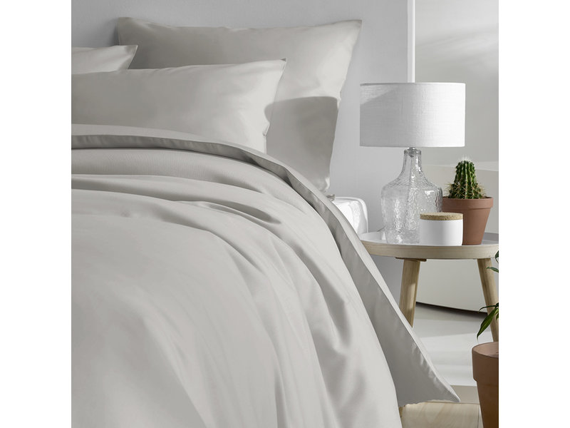 De Witte Lietaer Duvet cover Cotton Satin Olivia - Single - 140 x 200/220 cm - Gray