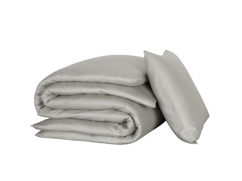 De Witte Lietaer Bettbezug Baumwolle Satin Olivia - Single - 140 x 200/220 cm - Grau