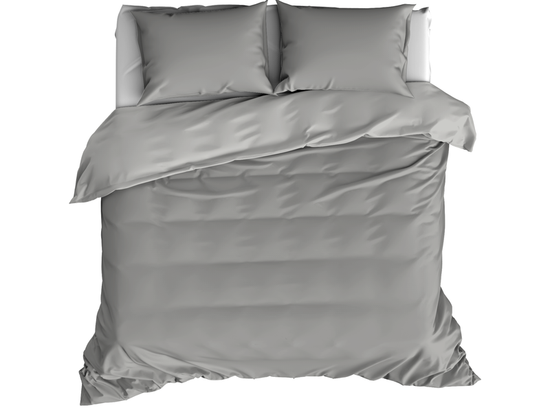 De Witte Lietaer Duvet cover Cotton Satin Olivia - Lits Jumeaux - 240 x 220 cm - Gray