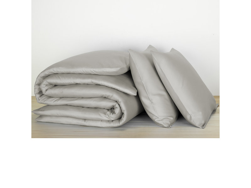 De Witte Lietaer Duvet cover Cotton Satin Olivia - Lits Jumeaux - 240 x 220 cm - Gray