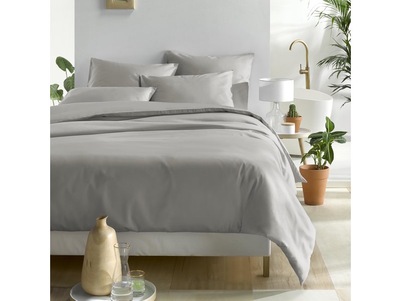 De Witte Lietaer Duvet cover Cotton Satin Olivia - Lits Jumeaux - 240 x 220 cm - Gray