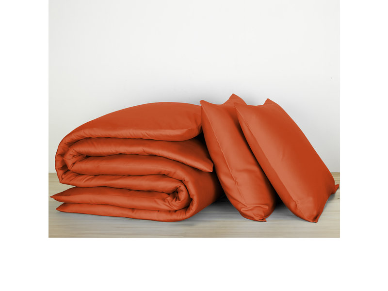 De Witte Lietaer Bettbezug Baumwollsatin Olivia - Lits Jumeaux - 240 x 220 cm - Orange