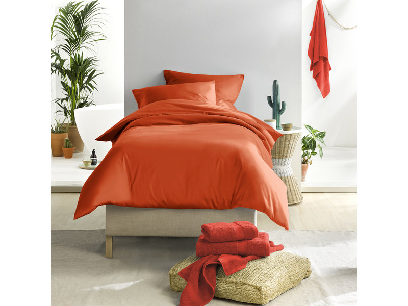 De Witte Lietaer Bettbezug Cotton Satin Olivia - Single - 140 x 200/220 cm - Orange