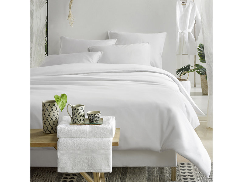 De Witte Lietaer Bettbezug Baumwolle Satin Olivia - Hotelgröße - 260 x 240 cm - Weiß