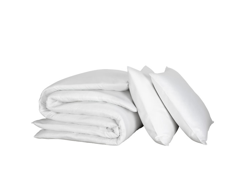 De Witte Lietaer Bettbezug Baumwollsatin Olivia - Lits Jumeaux - 240 x 220 cm - Weiß