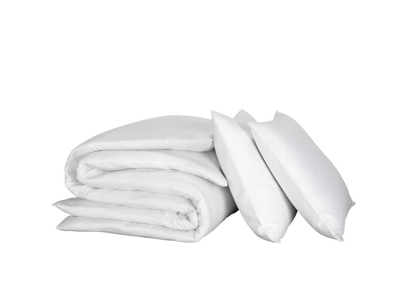 De Witte Lietaer Bettbezug Baumwollsatin Olivia - Doppel - 200 x 200/220 cm - Weiß