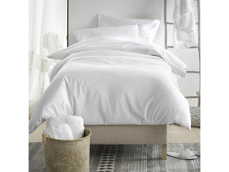 De Witte Lietaer Bettbezug Baumwolle Satin Olivia - Single - 140 x 200/220 cm - Weiß