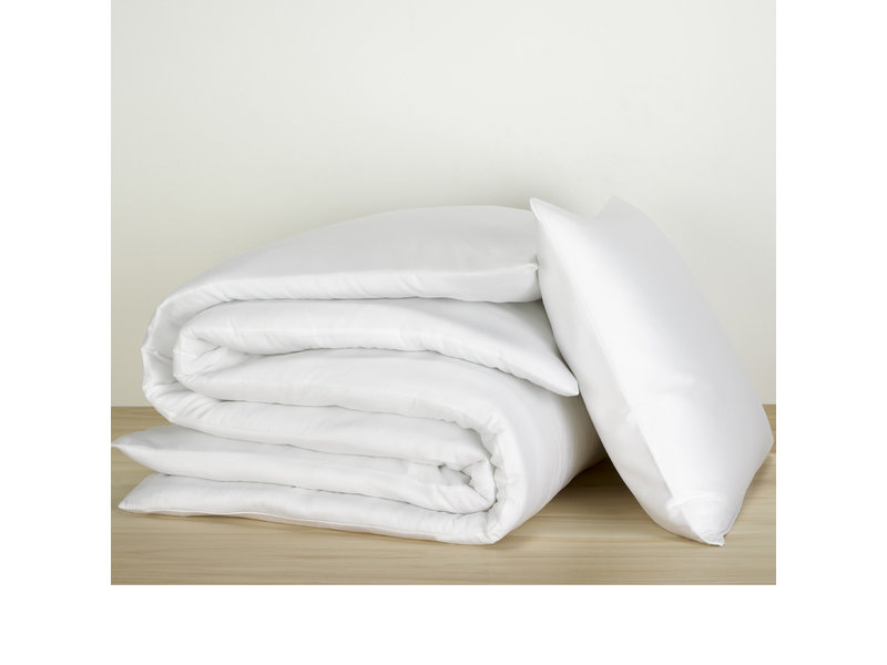 De Witte Lietaer Duvet cover Cotton Satin Olivia - Single - 140 x 200/220 cm - White