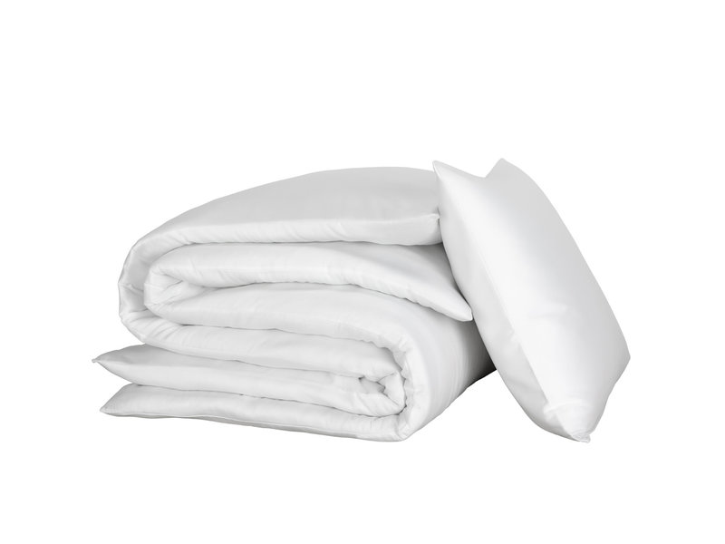 De Witte Lietaer Duvet cover Cotton Satin Olivia - Single - 140 x 200/220 cm - White