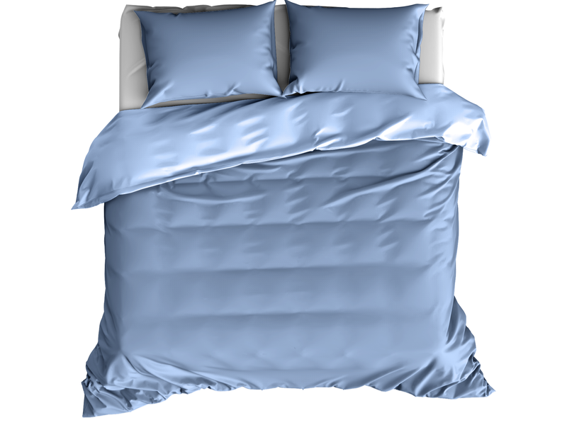 De Witte Lietaer Housse de couette Satin de Coton Olivia - Lits Jumeaux - 240 x 220 cm - Bleu