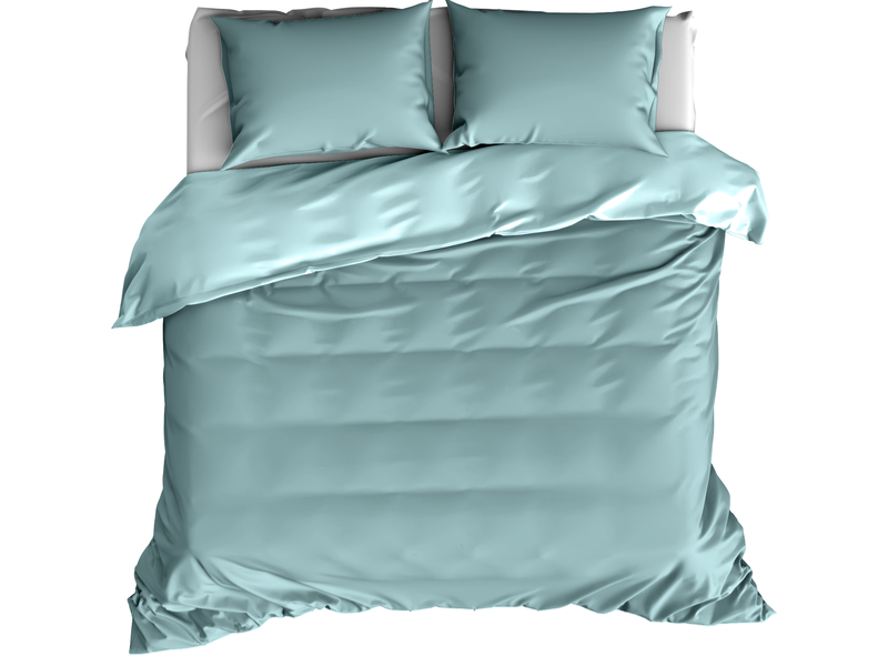 De Witte Lietaer Housse de couette Satin de Coton Olivia - Lits Jumeaux - 240 x 220 cm - Vert