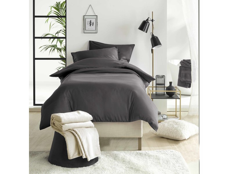 De Witte Lietaer Duvet cover Cotton Satin Olivia - Single - 140 x 200/220 cm - Gray