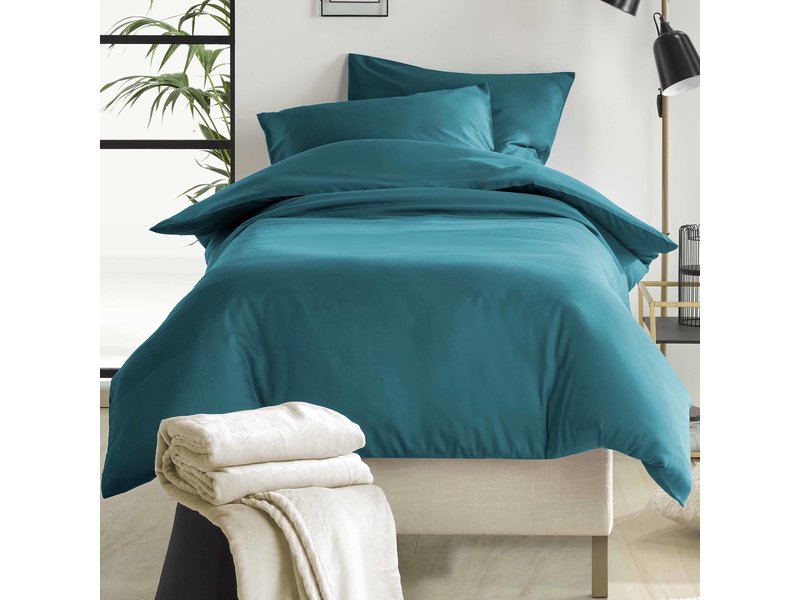 De Witte Lietaer Duvet cover Cotton Satin Olivia - Single - 140 x 200/220 cm - Green