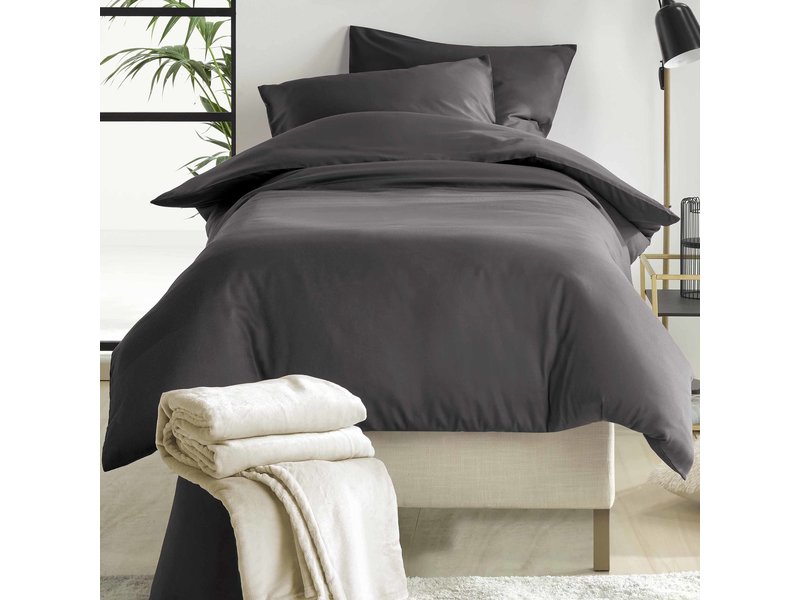 De Witte Lietaer Duvet cover Cotton Satin Olivia - Single - 140 x 200/220 cm - Gray