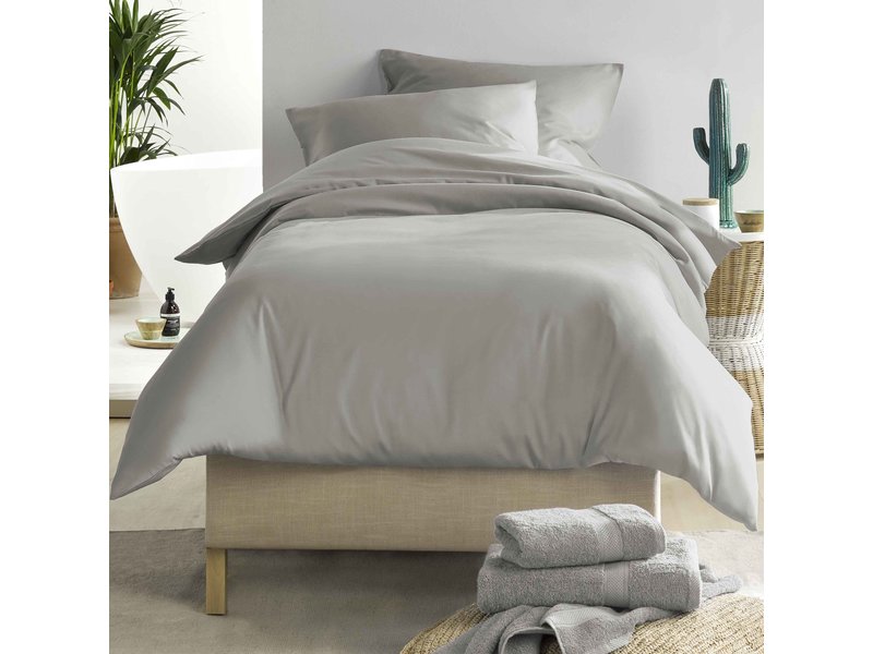 De Witte Lietaer Duvet cover Cotton Satin Olivia - Single - 140 x 200/220 cm - Gray