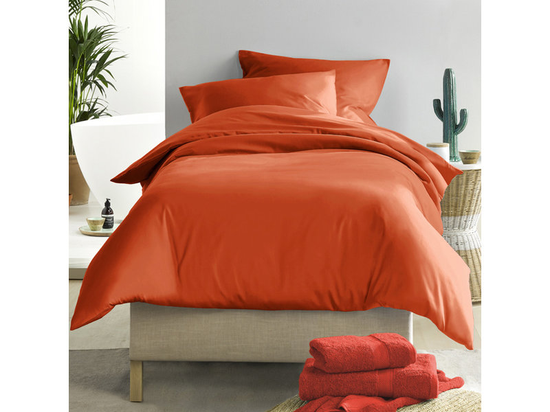 De Witte Lietaer Bettbezug Cotton Satin Olivia - Single - 140 x 200/220 cm - Orange