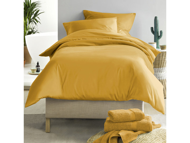 De Witte Lietaer Duvet cover Cotton Satin Olivia - Single - 140 x 200/220 cm - Yellow