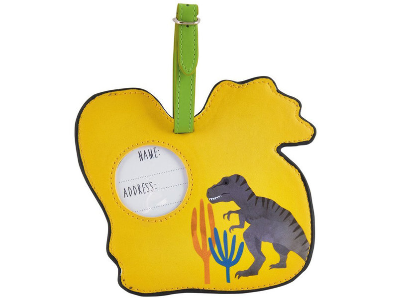 Floss & Rock Bagage Label Dinosaurus - 13.5 x 12 cm - Met Naamkaartje