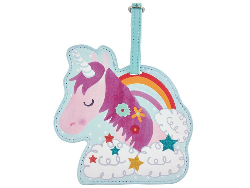 Floss & Rock Étiquette de bagage Licorne - 12,5 x 12,5 cm - Avec porte-nom