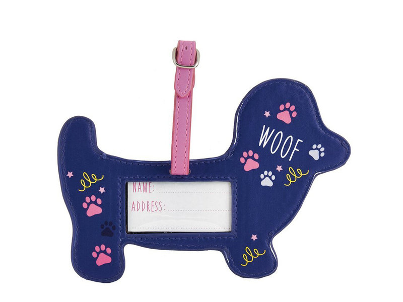 Floss & Rock Luggage Label Dog - 15 x 10 cm - With Name Tag