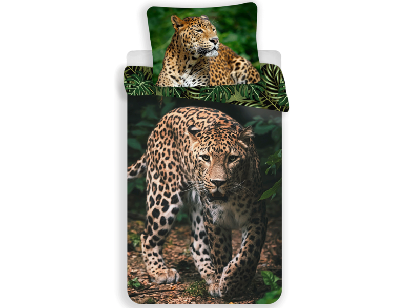 Animal Pictures Bettbezug Leopard - Single - 140 x 200 cm - Grün