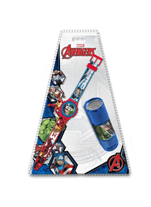 Marvel Avengers Horloge + Zaklamp Set