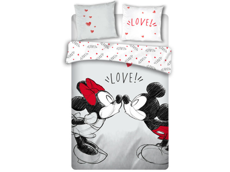 Disney Minnie Mouse Bettbezug Love - Lits Jumeaux - 240 x 220 cm - Weiß