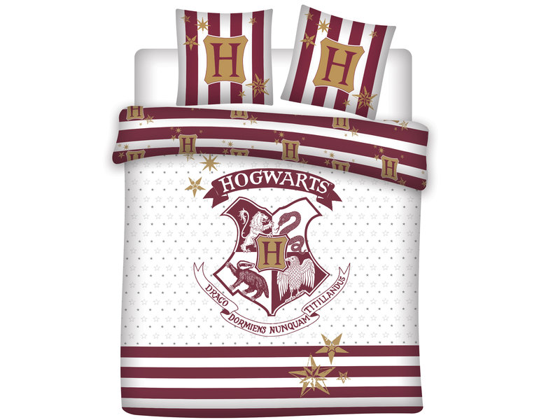 Harry Potter Dekbedovertrek Hogwarts - Lits Jumeaux - 240 x 220 cm - Wit