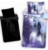 Unicorn Baby Dekbedovertrek Glow in the Dark - 100 x 135 cm - Paars