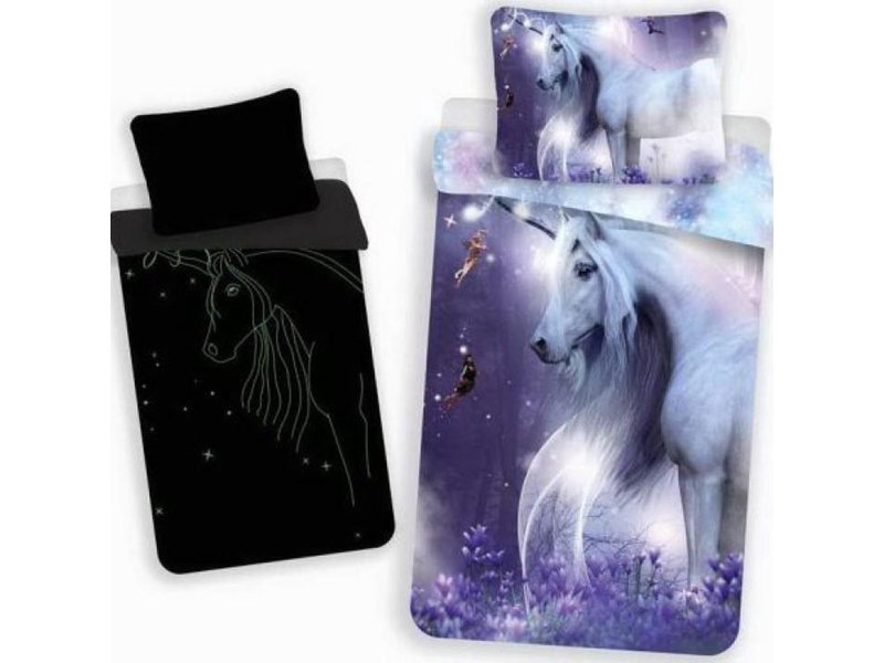 Unicorn Baby Duvet Cover Glow in the Dark - 100 x 135 cm - Purple