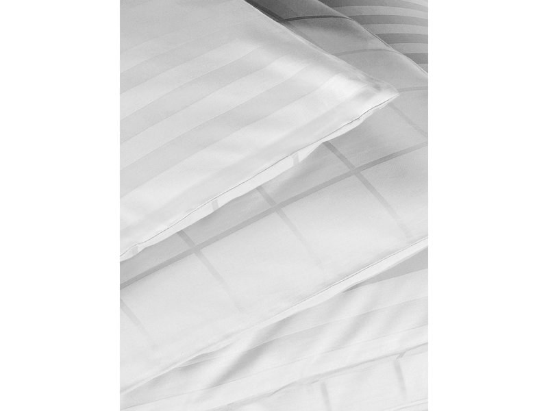 De Witte Lietaer Housse de couette Satin de Coton Zygo - Double - 200 x 220 cm - Blanc
