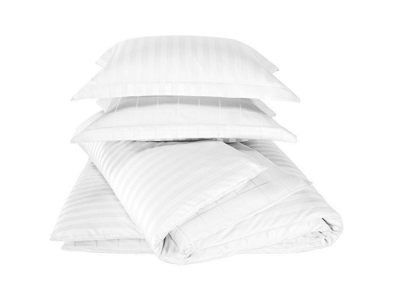 De Witte Lietaer Housse de couette Satin de Coton Zygo - Double - 200 x 220 cm - Blanc