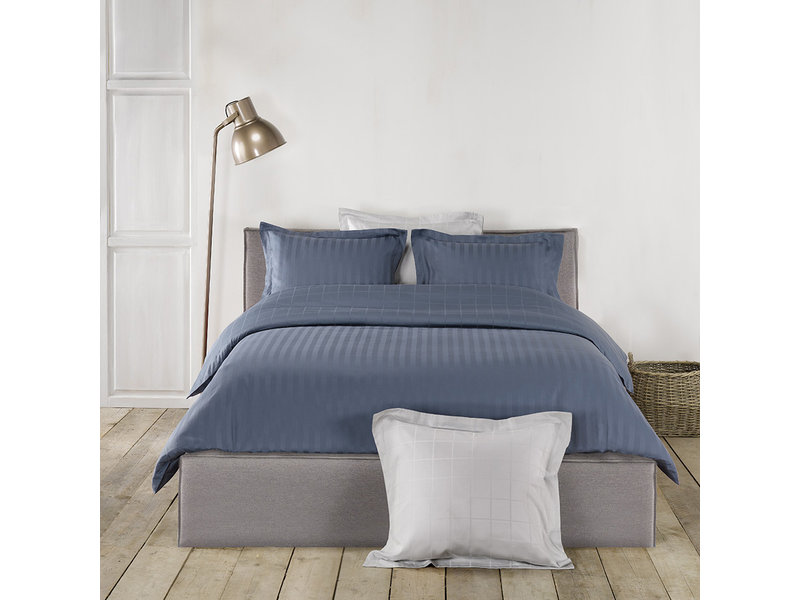 De Witte Lietaer Housse de couette Satin de Coton Zygo - Lits Jumeaux - 240 x 220 cm - Bleu