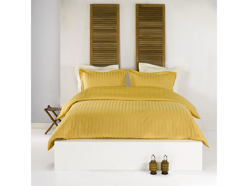 De Witte Lietaer Housse de couette Satin de Coton Zygo - Double - 200 x 220 cm - Jaune