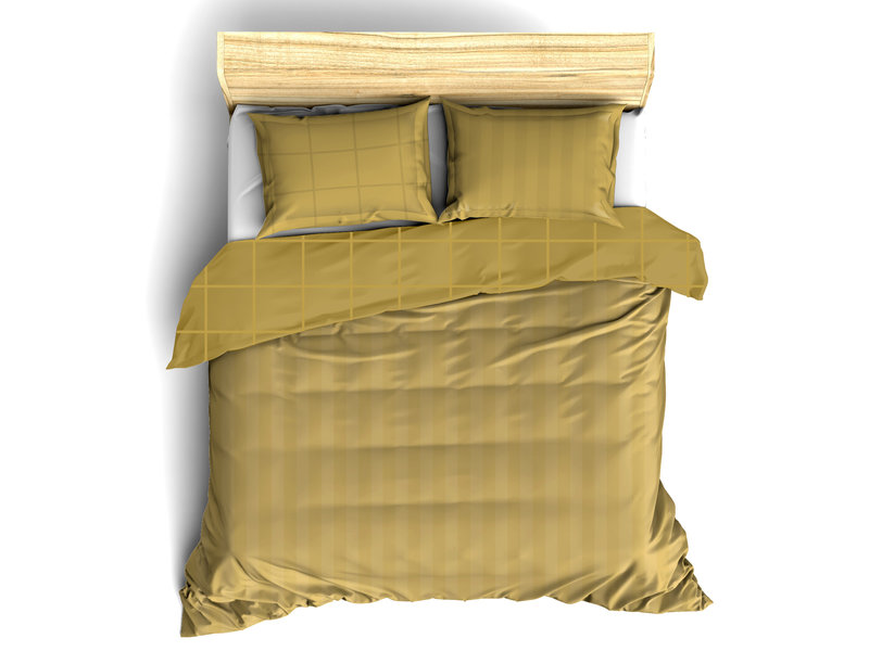 De Witte Lietaer Housse de couette Coton Satin Zygo - Lits Jumeaux - 240 x 220 cm - Jaune