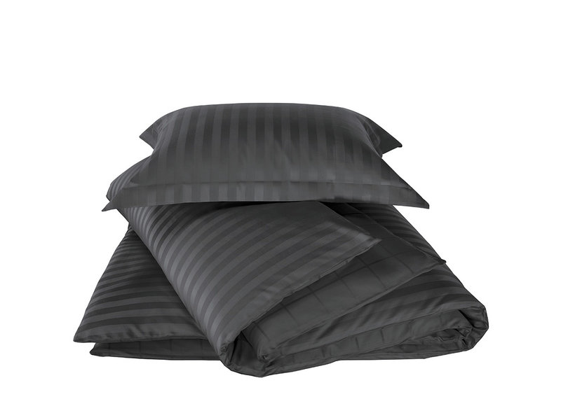 De Witte Lietaer Housse de couette Satin de Coton Zygo - Simple - 140 x 220 cm - Noir