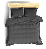 De Witte Lietaer Duvet cover Cotton Satin Zygo - Double - 200 x 220 cm - Black