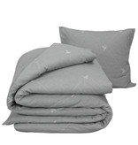 De Witte Lietaer Housse de couette en flanelle de coton Piper - Simple - 140 x 200/220 cm - Gris