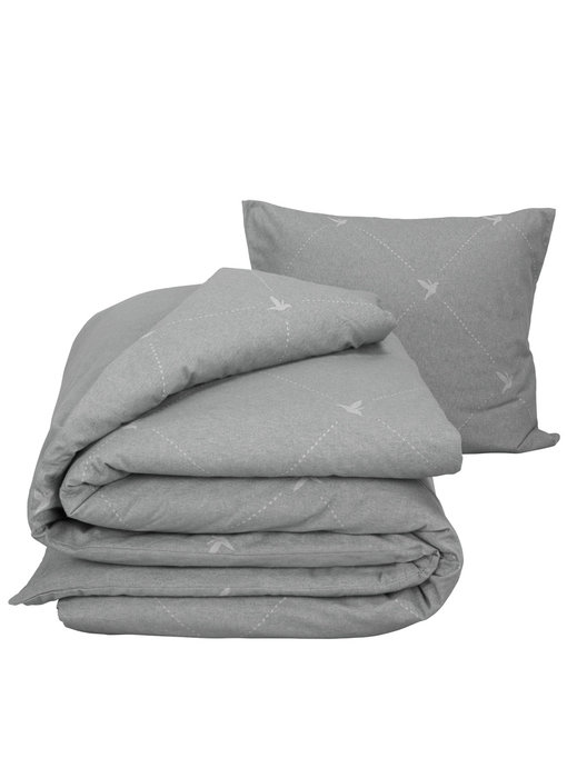 De Witte Lietaer Housse de couette Flanelle Coton Piper Grey 140 x 200/220 cm